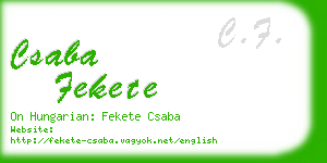 csaba fekete business card
